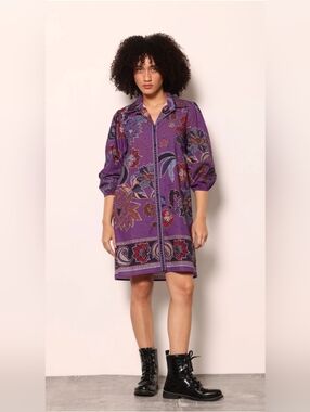 MAUDE VIVANTE Purple Sparkle Ava Dress SIZE LARGE